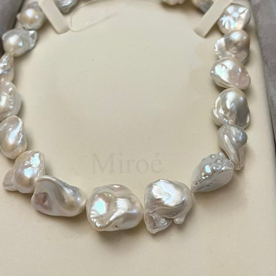 22mm Fan Baroque Pearl Necklace | Men’s Baroque Collection