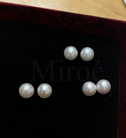 6mm Japanese Akoya Pearl Stud Earrings | White Lustre