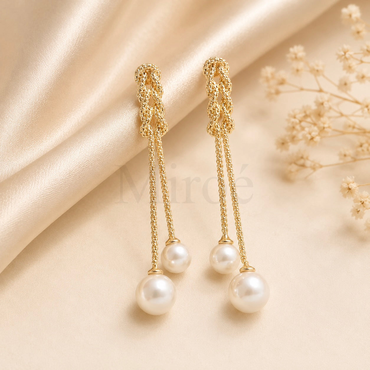 Aurielle Akoya Double Pearl Tassel Earrings (Made to you)