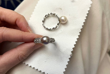 8-9mm 淡水幻彩珍珠戒指