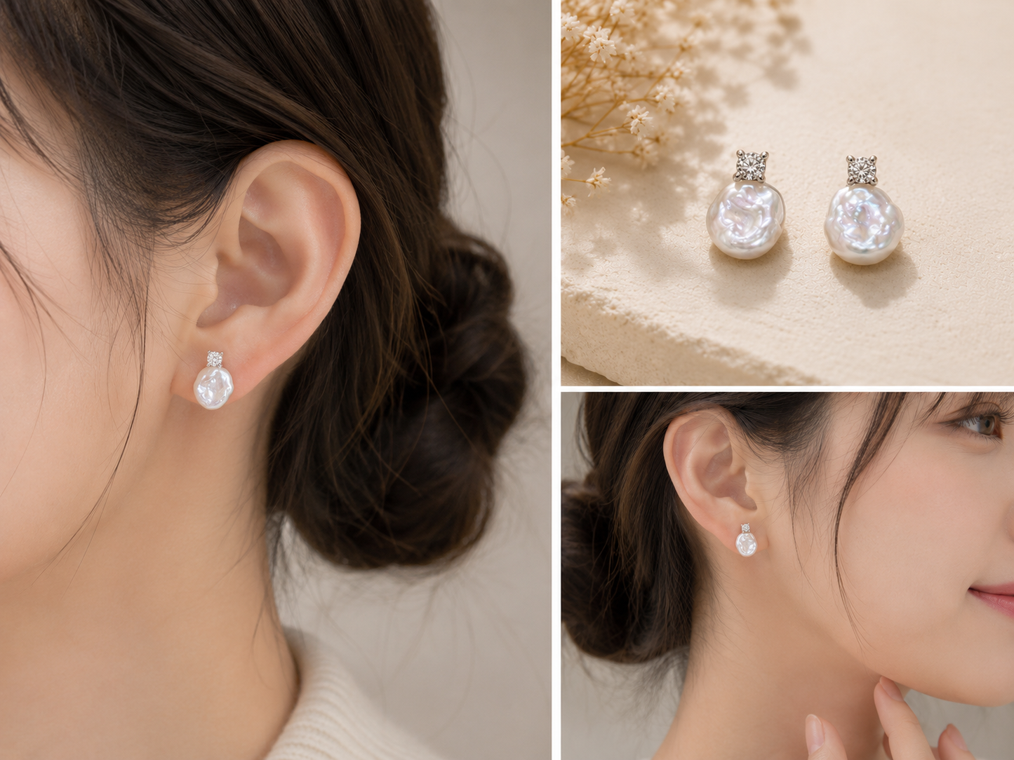 8mm 不規則巴洛克珍珠｜S925 Silver Post
