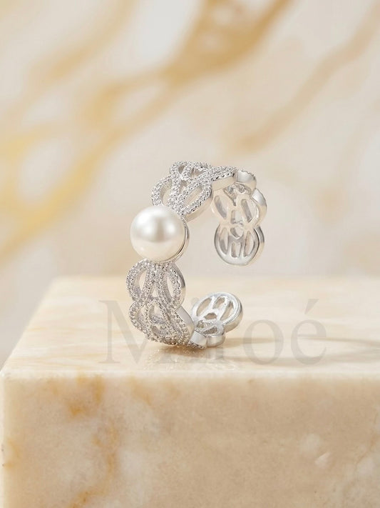 6mm Japanese Akoya Pearl Lace Ring