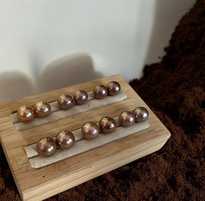 9-10mm & 10-11mm Metallic Green–Purple Pearls Earrings