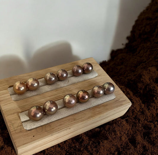 9-10mm & 10-11mm Metallic Green–Purple Pearls Earrings