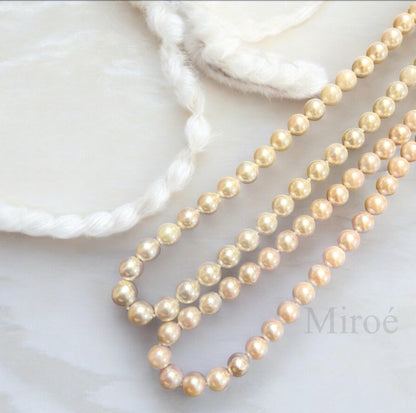 8-9mm Akoya 粉光珍珠頸鏈