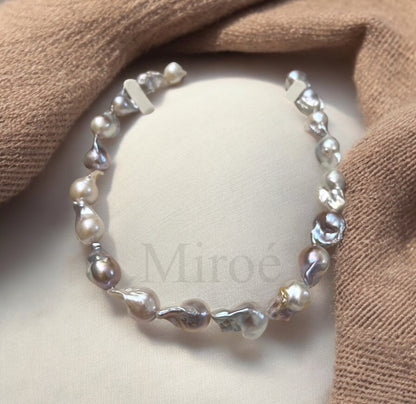 18-23mm強烈幻彩光澤巴洛克珍珠頸鏈