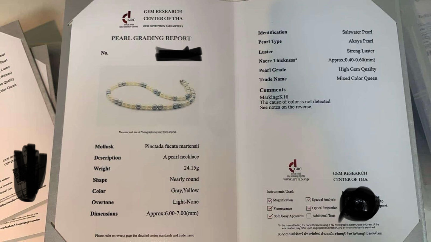 6-7mm 日本Akoya 海水珍珠頸鏈 (附GRC 證書)