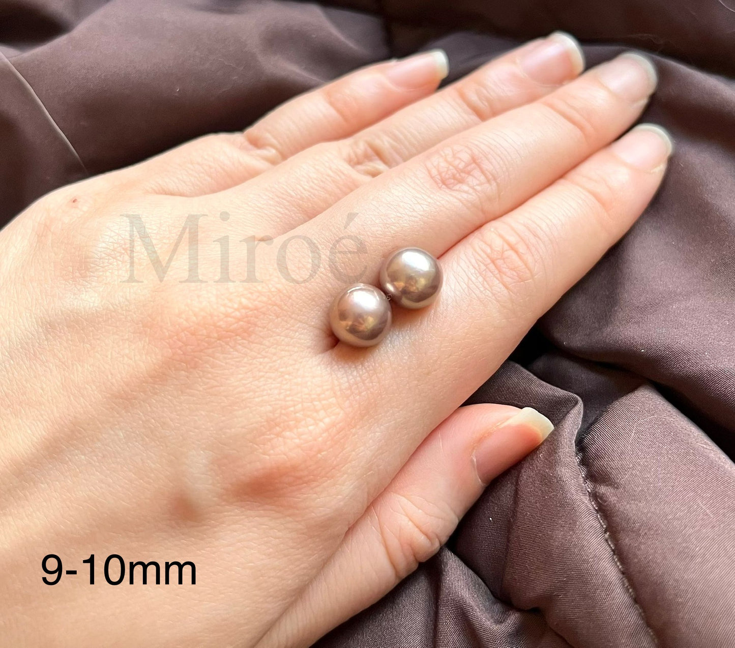 9-10mm & 10-11mm Metallic Green–Purple Pearls Earrings