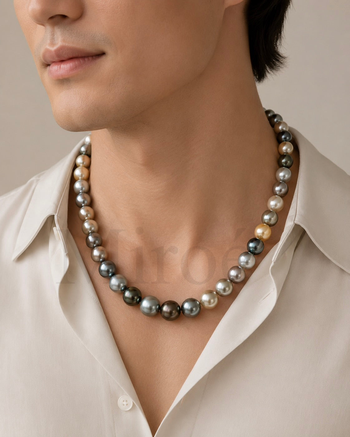 11–13mm Rare Light-Toned Tahitian Multicolour Pearl Necklace