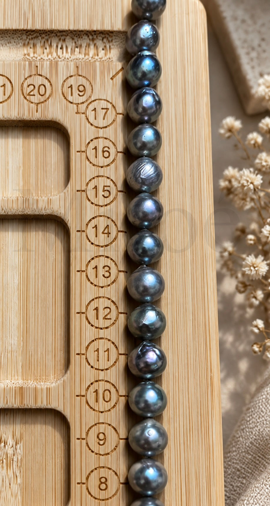 8mm Japanese Baroque Madama Pearl Necklace | Silver Grey