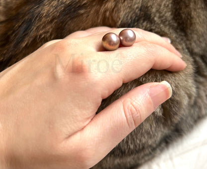 9-10mm & 10-11mm Metallic Green–Purple Pearls Earrings