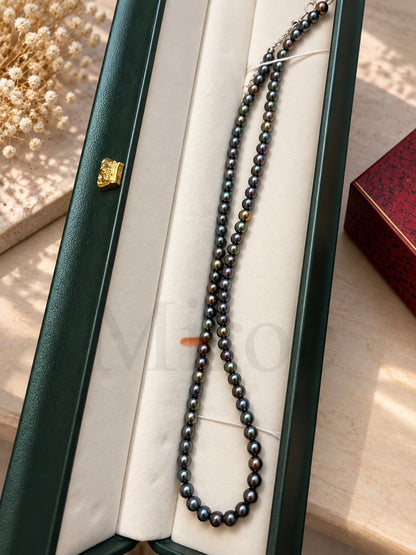 4mm Premium Iridescent Round Pearl Necklace