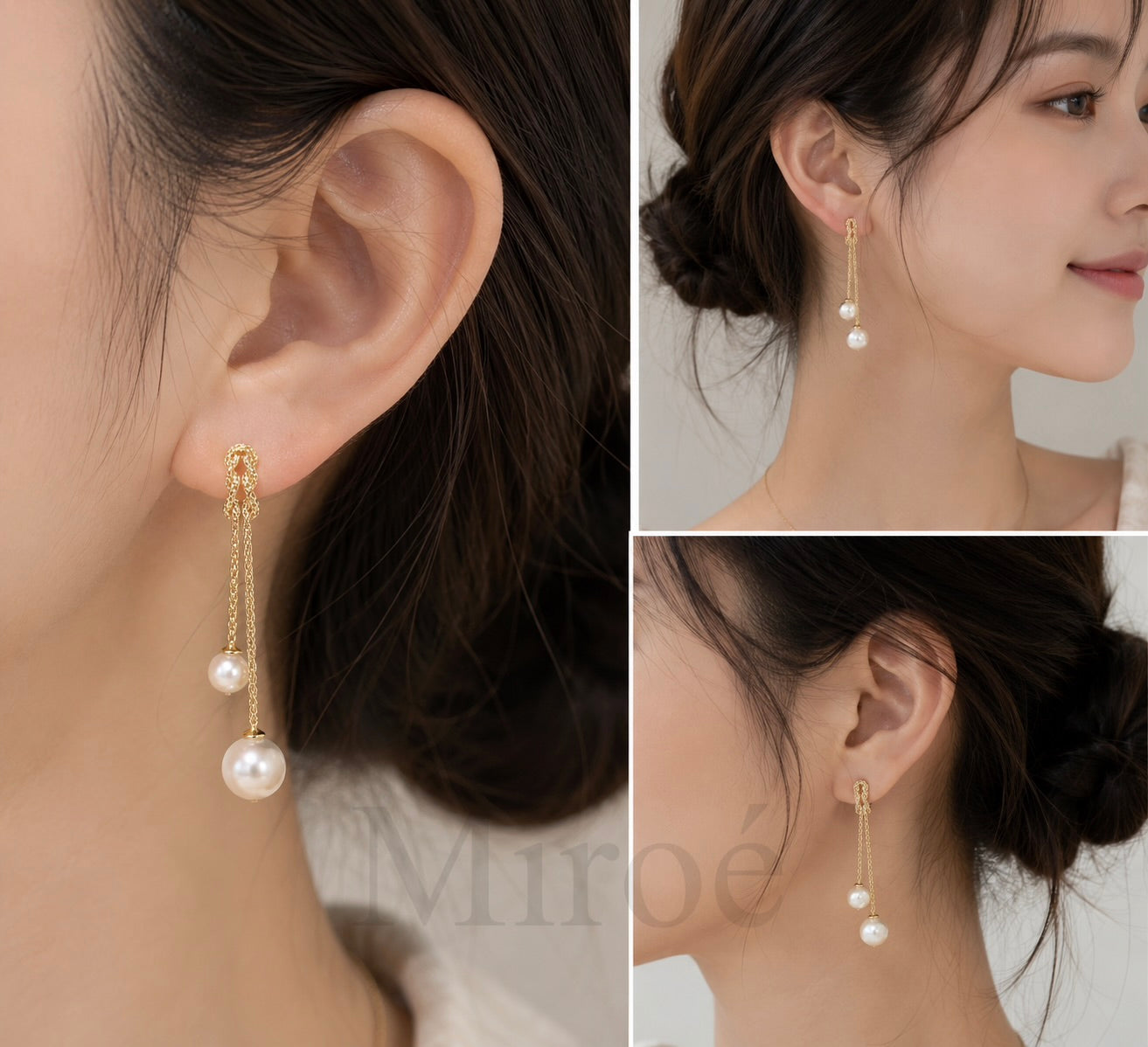 Aurielle Akoya Double Pearl Tassel Earrings (Made to you)