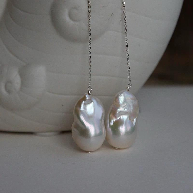 19-20mm Baroque Pearl Drop Earrings (Made to order)
