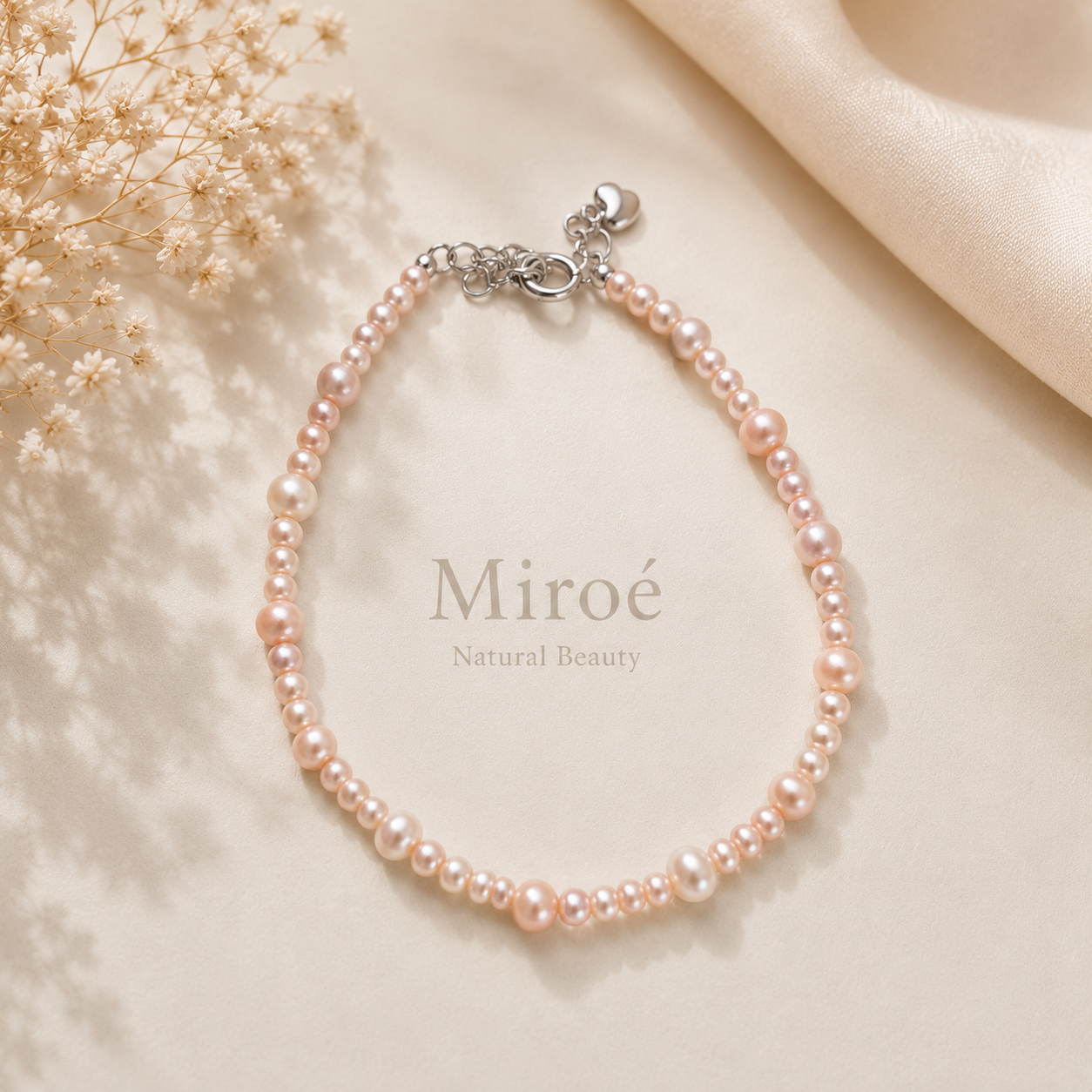 3-5mm 淡粉色珍珠手鏈 Soft Pink Pearl Bracelet