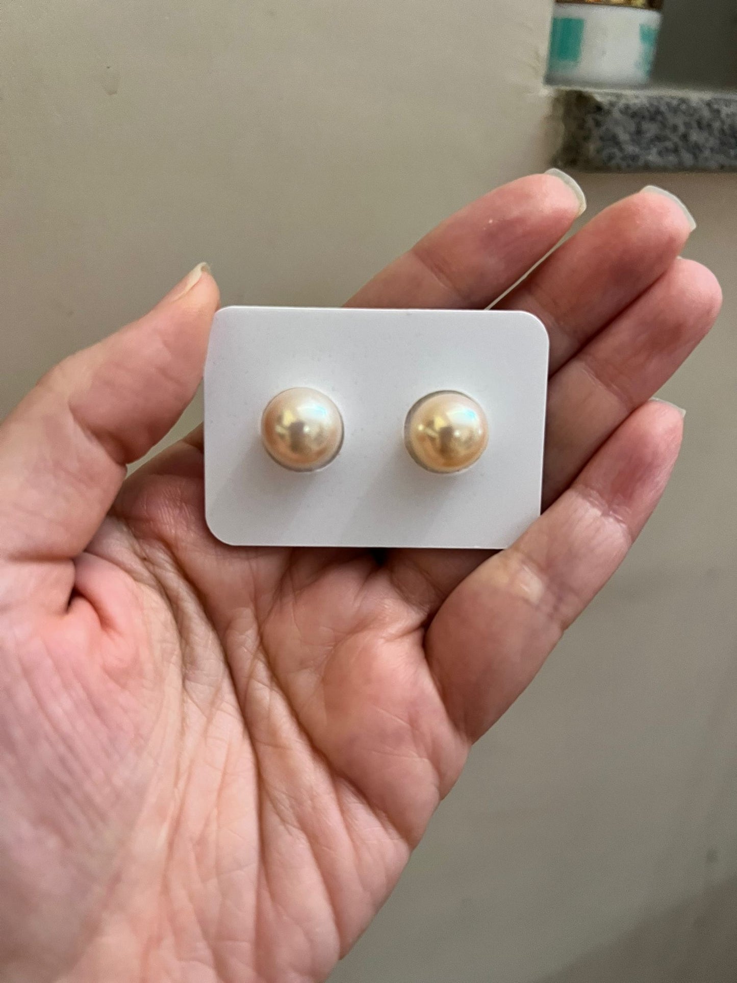 7-10mm "Dried Rose” Freshwater Pearl Earrings
