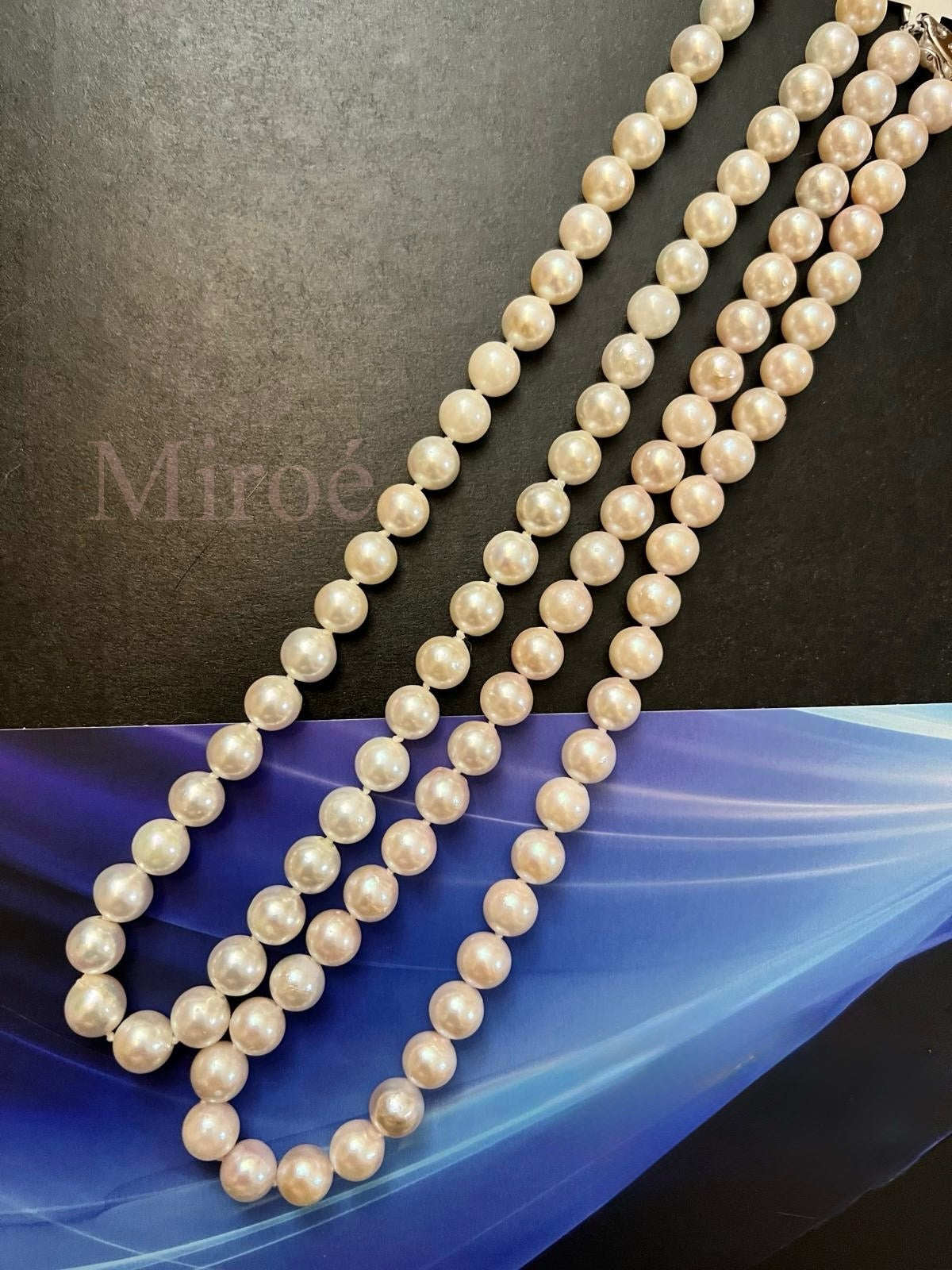 8-9mm Akoya 粉光珍珠頸鏈