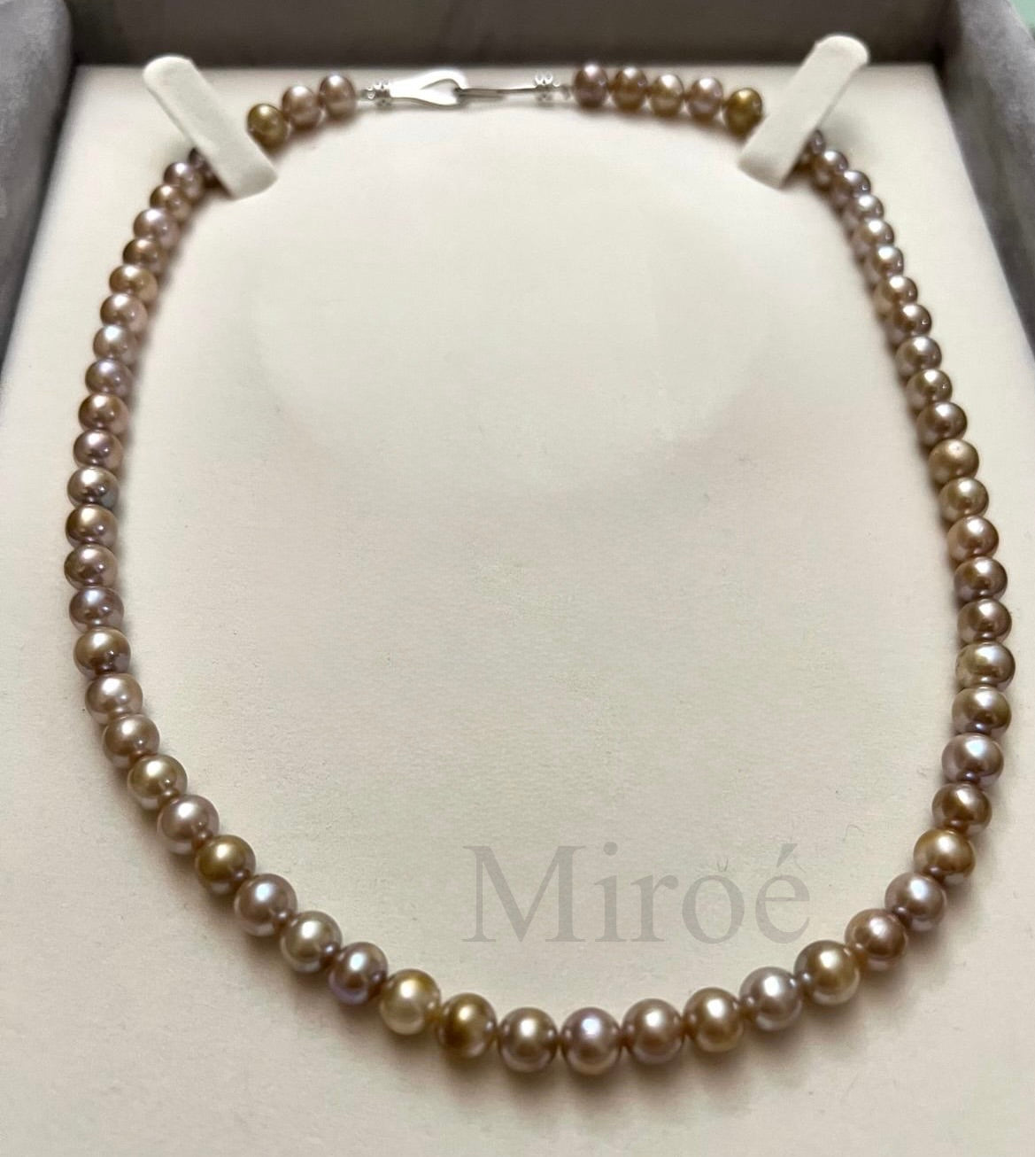 6mm Rare Golden Overtone Freshwater Pearl Necklace