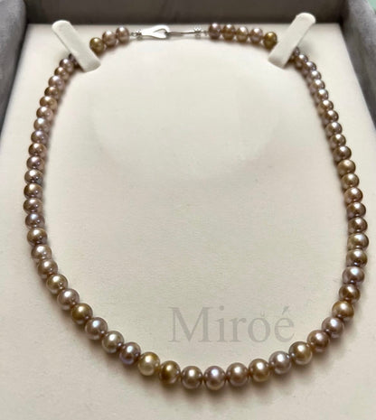 6mm Rare Golden Overtone Freshwater Pearl Necklace