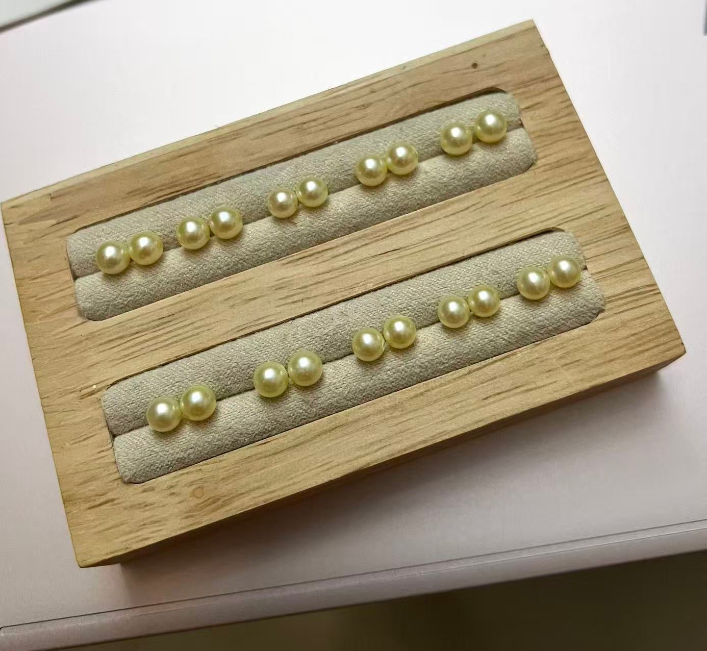 5mm Japanese Seawater “Feather Gold” Akoya Pearl Earrings