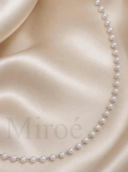 4–5mm Aurora Freshwater Pearl Starlight Necklace | Silver / Gold