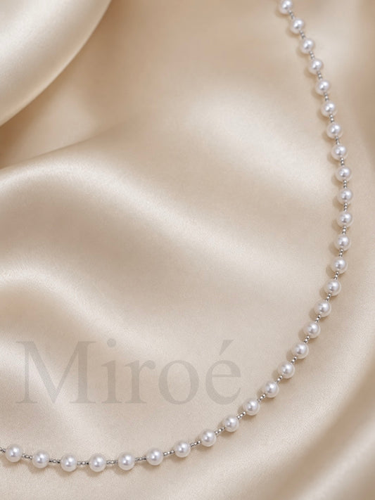 4–5mm Aurora Freshwater Pearl Starlight Necklace | Silver / Gold