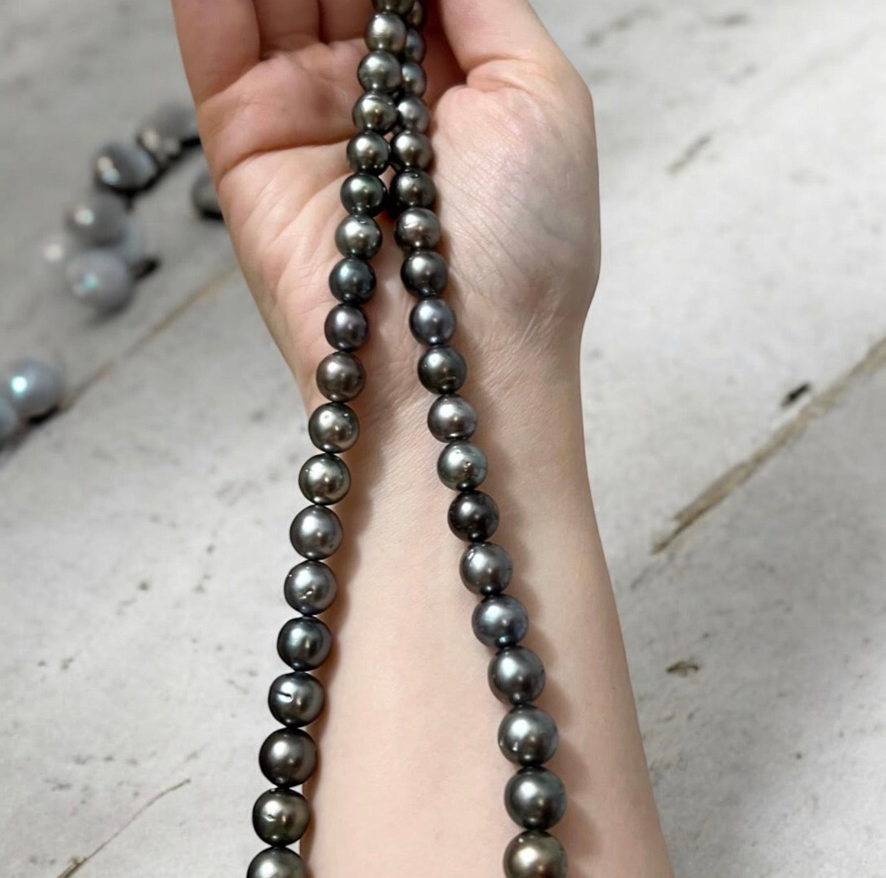 11-13mm Tahitian Multicolour Black Pearl Necklace