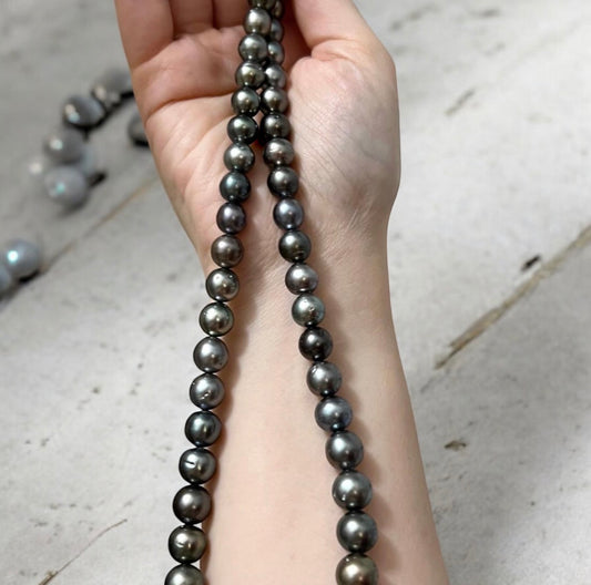 11-13mm Tahitian Multicolour Black Pearl Necklace
