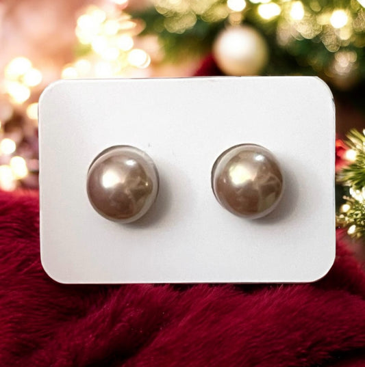 10-12mm Light Bronze Tone Premium Edison Pearls Earrings